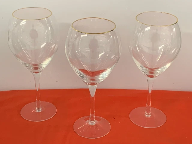 Lenox Crystal   --  Silhouette - Gold  --   Iced Tea Goblets   (3)