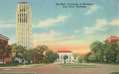 The Mall, University of Michigan, Ann Arbor, MI  postcard unposted