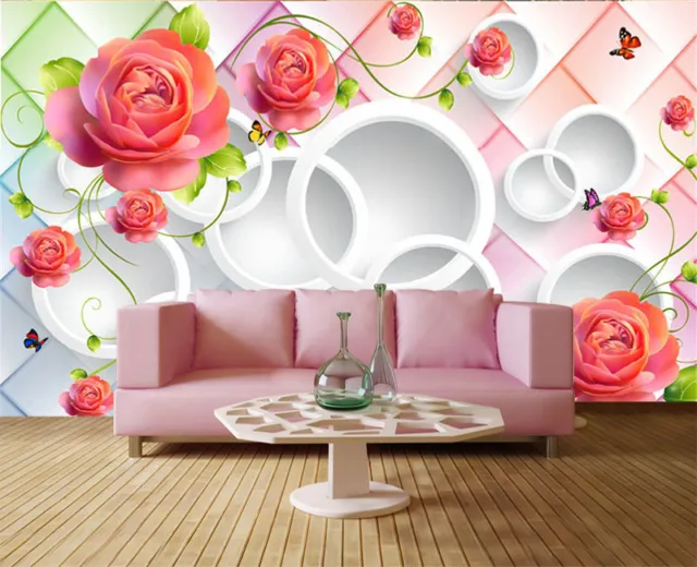 Pink Right Magnolia 3D Full Wall Mural Photo Wallpaper Printing Home Kids Decor 2