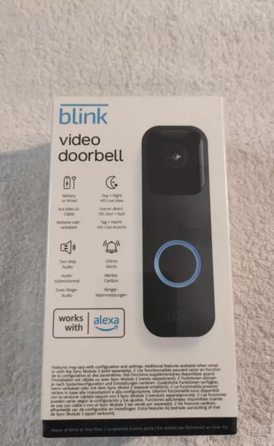 BLINK  Video Doorbell Schwarz, Türklingel Auflösung Video: 1080 Neu & OVP