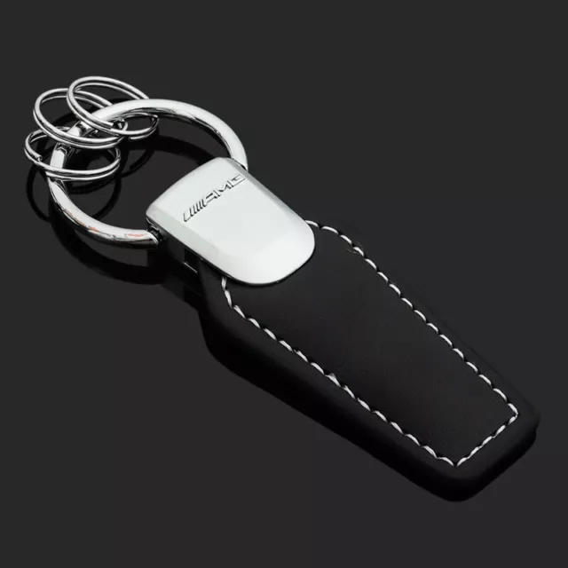 Metal+Leather Car Home Nameplate Keychain Key Ring Gift for Mercedes-Benz AMG