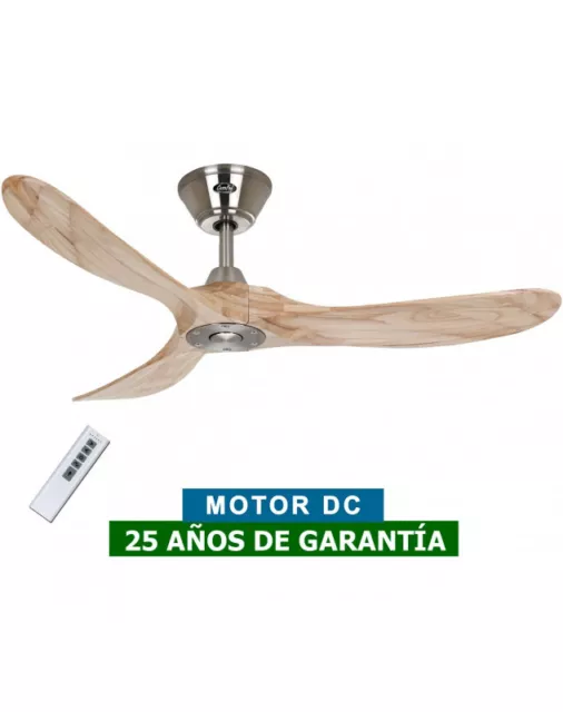 Ventilador De Techo CasaFan 312216 ECO GENUINO 122cm Madera Maciza Natural/Cromo