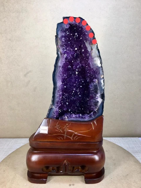 26LB Natural Amethyst Geode Crystal Quartz Specimen Healing+stand