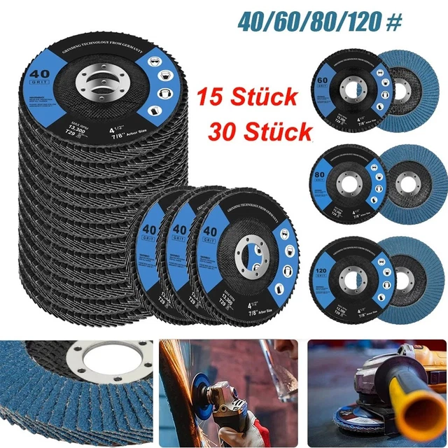 50 Stück SBS Fächerschleifscheiben 125 Mm, Korn 80, INOX Blau – Für Edelstahl, Stahl & Metall