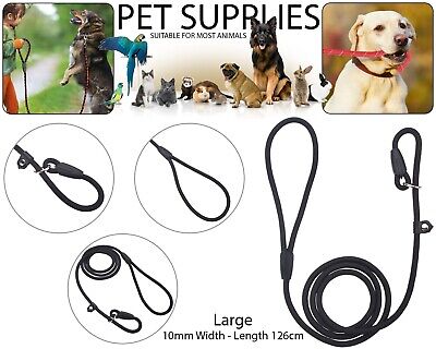 Puppy Cane Pet Lead Slip On Rope Leash Training Nylon No Collar Need  Nero 10mm