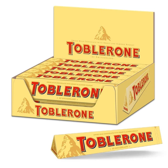 Toblerone cioccolato svizzero pregiato cioccolato al latte miele 20 x 100 g NUOVO MHD 3/24
