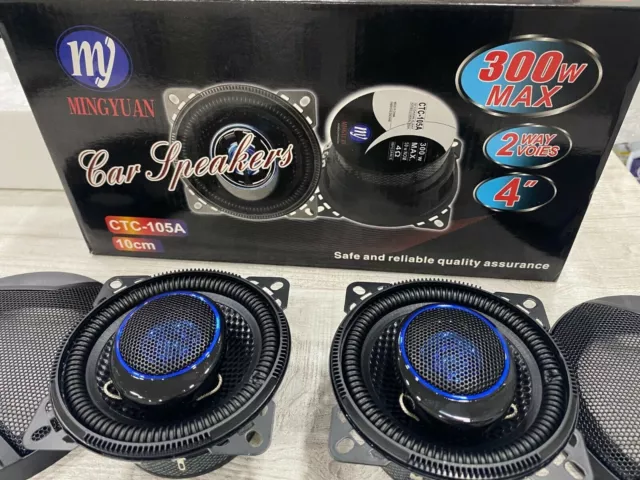 Coppia Casse Altoparlanti Autoradio Auto Speaker Woofer Stereo 2 Vie 300W 10Cm