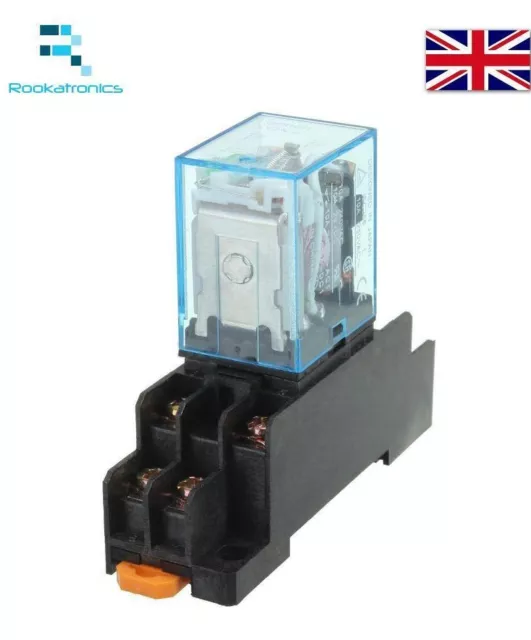 240V AC Relay 8 Pin DPDT with Socket Base Included High Quality 220V 240V