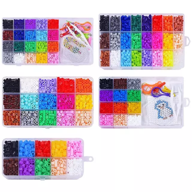 Perles Hama avec boîte Puzzles colorés Jouets Kit de perles de fusible