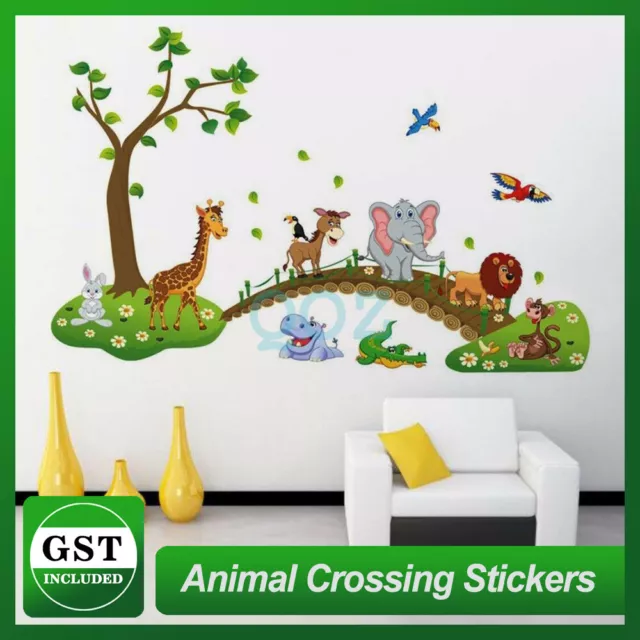 Cartoon Animals Removable Decal Wall Stickers Baby Nursery Kids Room Home Decor