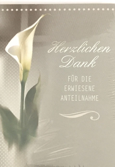 Trauer-Danksagungskarten Mit Calla-Motiv – 10 Karten Mit Umschlägen, DIN A6, Für Beerdigungen