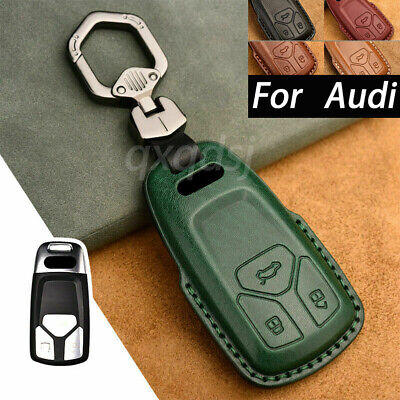 Genuine Leather Car Smart Key Case Shell Cover For Audi A4 B9 A5 Q5 Q7 S4 S5 SQ5