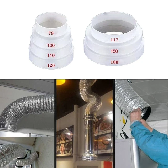 Réducteur Multiple Pour Conduits D'air - Plastique ABS, Blanc, Adaptateur Pour Tailles 80/100/110/120/150/160 Mm - 2