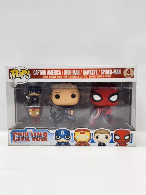 Funko Pop! Marvel Captain America Civil War 4 Pack Spiderman Hawkeye Iron Man