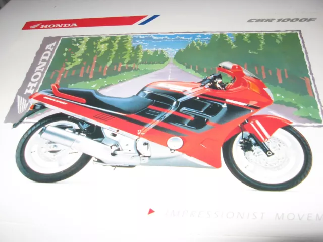 Honda CBR1000F Motorcycle Sales Brochure 1989