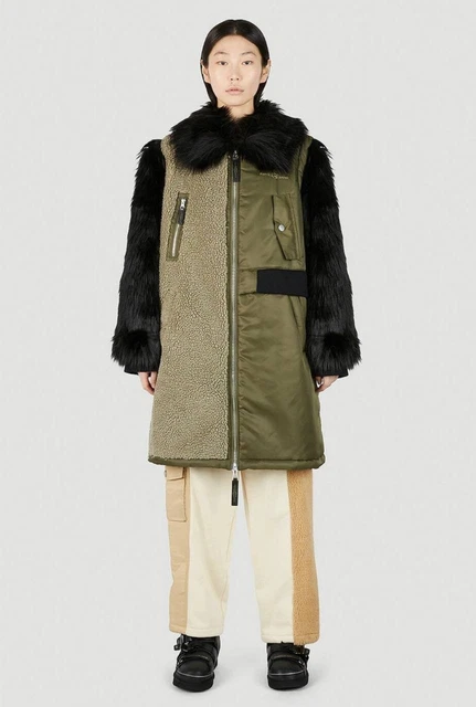 Manteau Long Alexandra By Bettina Sanz Taille 42/44 - Col Fausse Fourrure - Neuf Avec étiquettes