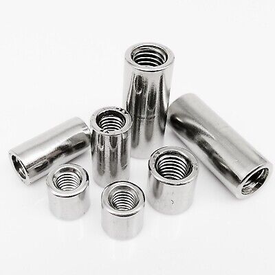 M3-M10 304 Stainless Steel Long Lengthen Round Coupling Connector Sleeve Nut