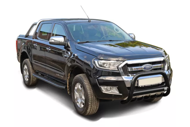 Frontbügel + Unterfahrschutz für Ford Ranger Frontschutzbügel Schwarz + ABE 89mm