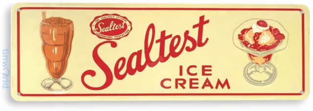 Sealtest Ice Cream Sign, Retro Ice Cream Parlor Tin Sign B246