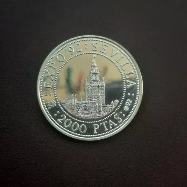 Moneda 2000 Pesetas De Plata Del V Centenario Del Año 1992, S/C.en Calidad Proof