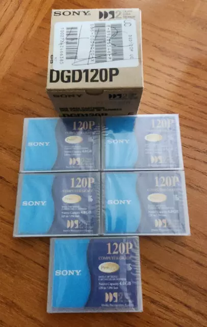 Sony  DGD 120P DDS Data Cartridge 4GB - 5 Pack - New Sealed