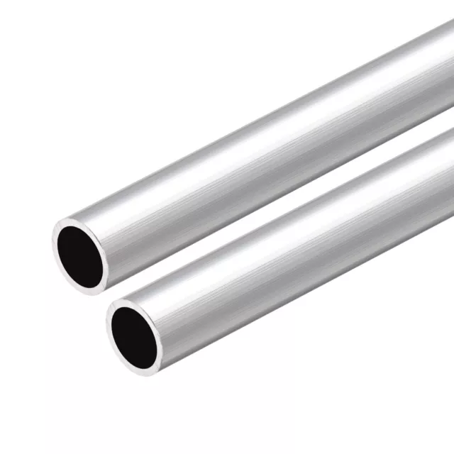 6063 Aluminum Round Tube 300mm Length 15mm OD 12mm Inner Dia Seamless Tube 2 Pcs