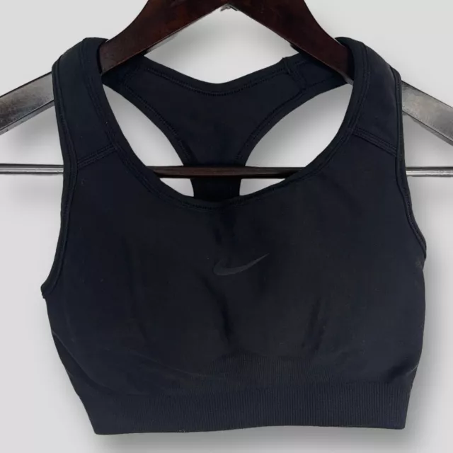 NIKE DRI-FIT SWOOSH SEAMLESS SPORTS BRA Black SIZE XS model: DD3540-010