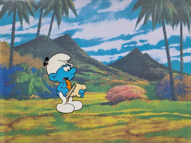 HANNA BARBERA VINTAGE Original 1980s TV SMURFS Animation Art Production ...