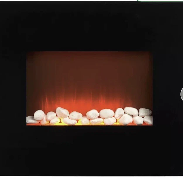 BELDRAY PALMA 2000W Curved WallMounted Electric Fireplace Black