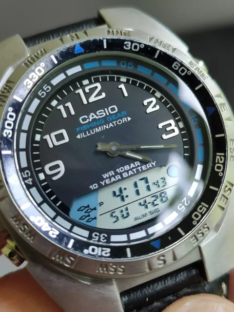 AMW 703 CASIO FISHING Gear Moonphase LCD Quartz Men Watch 18.27 PicClick
