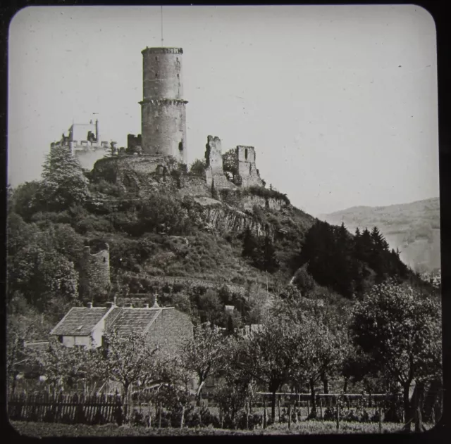 Glass Magic Lantern Slide GODESBERG RUINS C1910 OLD PHOTO GERMANY