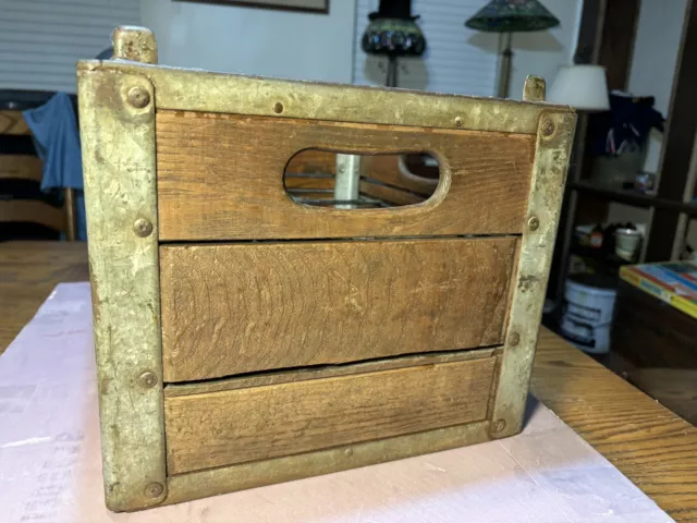 Rare Vintage Beautiful Wood Dairy Milk Bottle Crate Aliquippa Dairy Beaver Pa 2