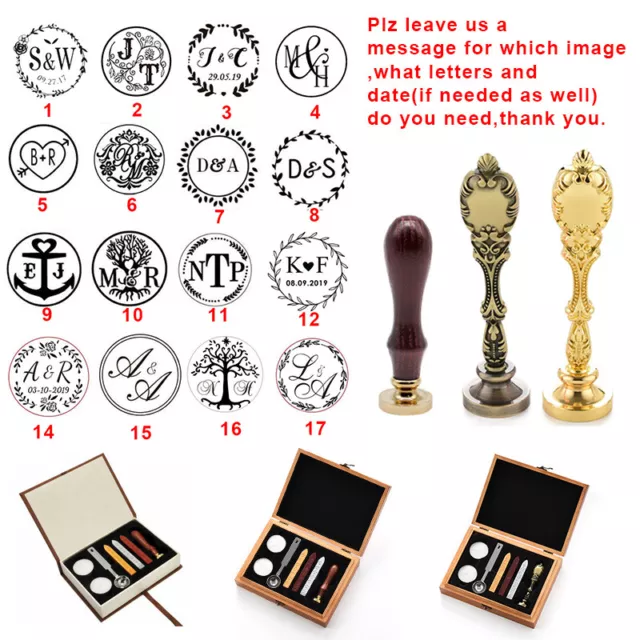 Monogram Letters Date Custom Personalized Logo Wedding Invitation Wax Seal Stamp