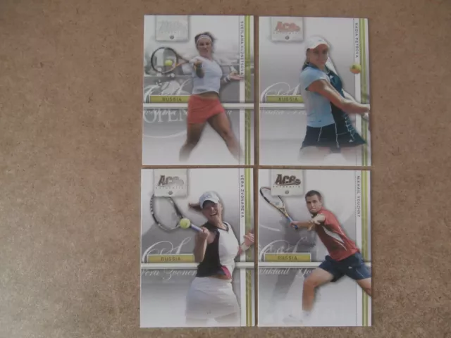 Zvonareva, Kuznetsova, Petrova, 4 Ace 2007 Authentic Rookie Cards (Jt29)