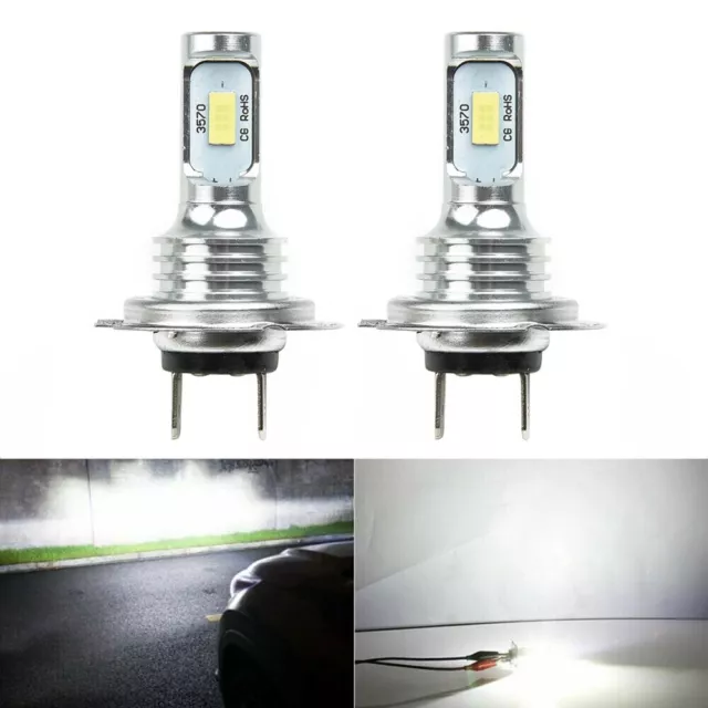 2 Pcs H7 LED Headlight Bulb Conversion Kit Super High Low Beam 4000LM 6000K 80W