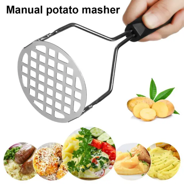 Conceptos de cocina mango negro trituradora de verduras trituradora de patatas acero inoxidable