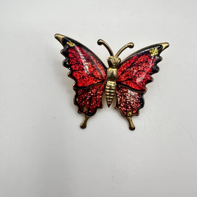 Broche Papillon Dorée Vintage - Style Années 80 - Occasion