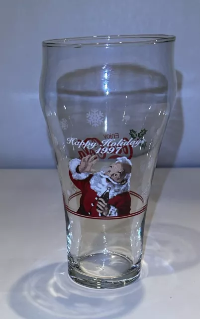 Vintage Christmas Coca Cola 1997 Santa Glass