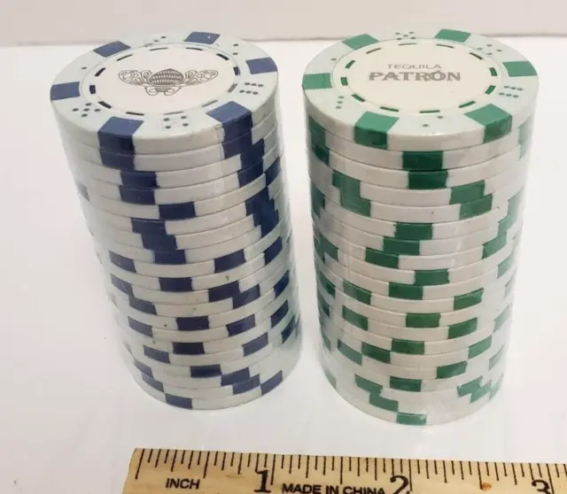 PATRON Tequila Poker Chips Casino Style 40 Chips Nice Condition Wrapped Unused