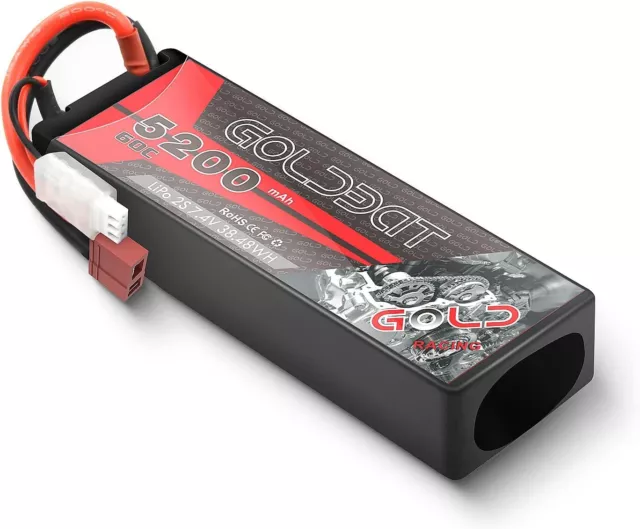 7.4V RC Battery 5200 mAh 60C 2S RC lipo battery Hard Case with Dean-Style T Con