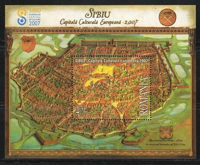 Romania 2007 MNH Mi Block 401 Sc 4967 Sibiu, 2007 European Cultural Capital **