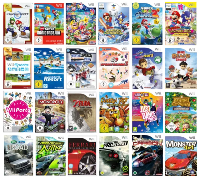 Nintendo Wii Spiele Wahl, Mario Just Dance Party Kinder Wii Sports ( USK18 )