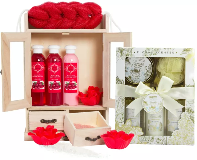 BRUBAKER Coffret Cadeau Canneberge & Vanilla Rose - 15 Produits Bain et Corps