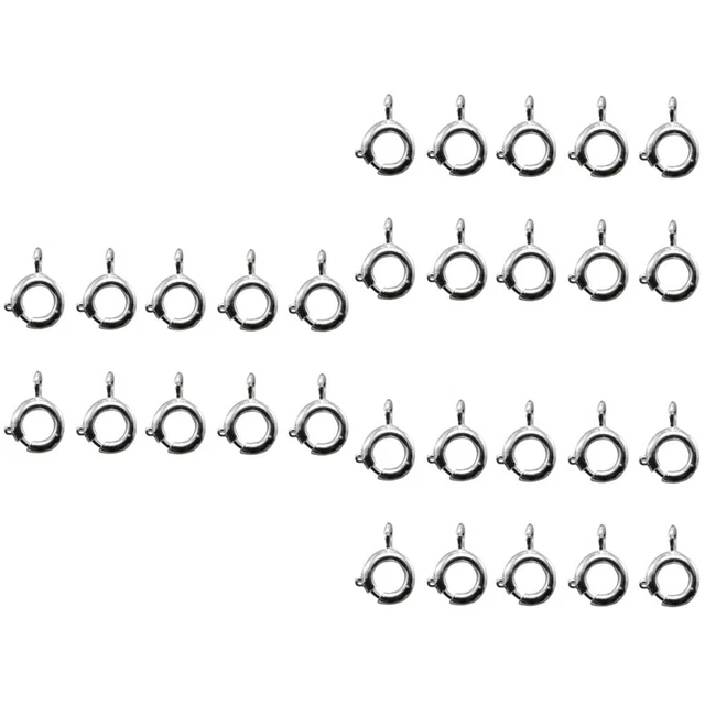 60 piezas Anillo de primavera gancho aleación colgante para pulsera collar llavero