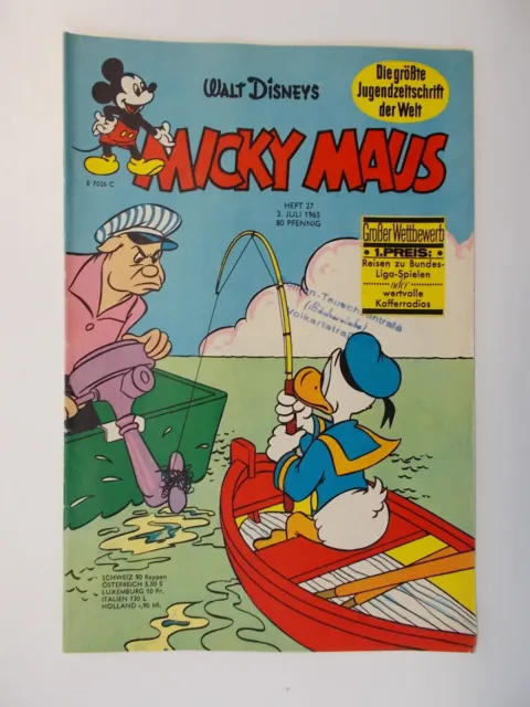 Micky Maus - Heft Nr. 27 - Jahrgang 1965. Walt Disneys Comic / Z. 1-2