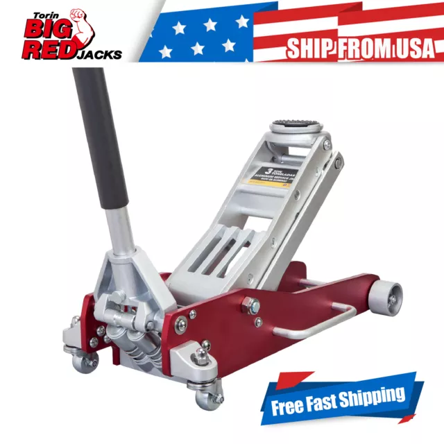 BIG RED 3 Ton Torin Low Profile Aluminum Service/Floor Garage Jack,AT830003XLR