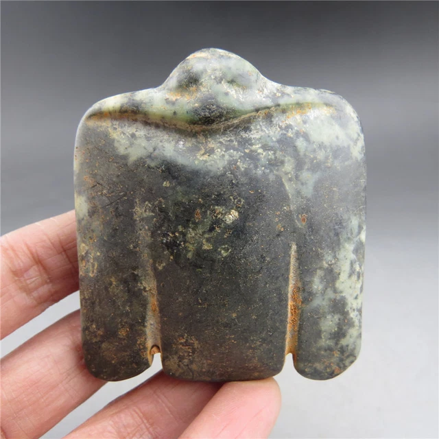 China, Hongshan culture, natural black magnetic stone, eagle, pendant  U198