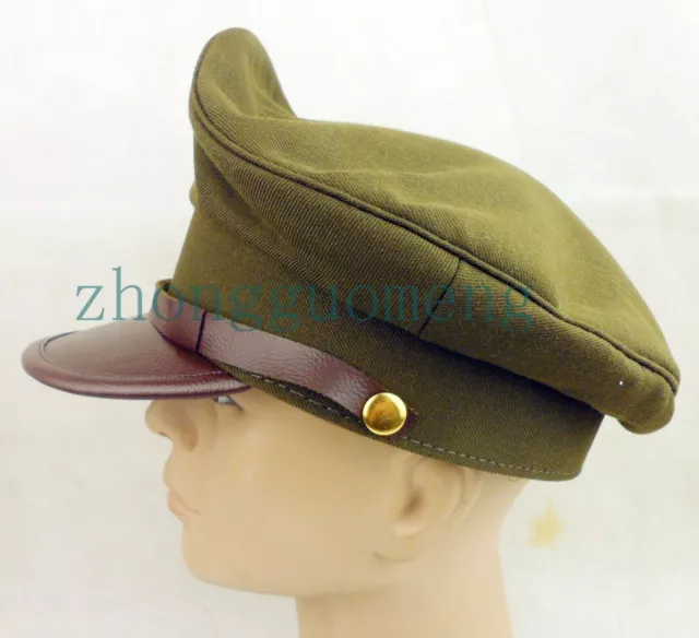 WWII CHINESE kuomintang army Officer Crusher Hat Cap With BADGE 57cm 3