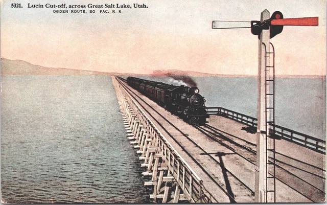 UT Lucin Cut Off Across Great Salt Lake, Ogden Rte, Southern Pacific RR, DB, Unp