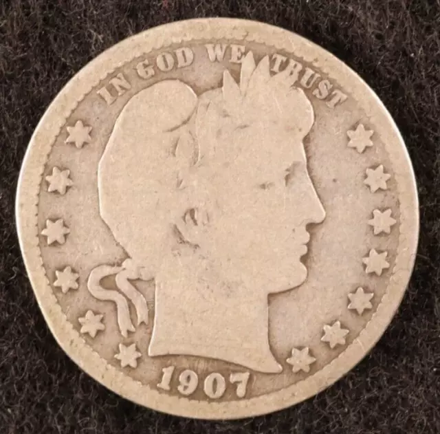 1907 Barber Quarter Dollar (#DL02-012) - Avg Circ Condition - Nice Appearance!